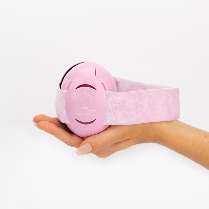 Casti antifonice pentru bebelusi, ofera protectie auditiva de la 0+ luni, 2 bentite reglabile, SNR 25, roz, SCHALLWERK MINI+ Baby Pink [5]