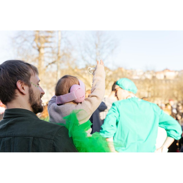 Casti antifonice pentru bebelusi, ofera protectie auditiva de la 0+ luni, 2 bentite reglabile, SNR 25, roz, SCHALLWERK MINI+ Baby Pink [6]