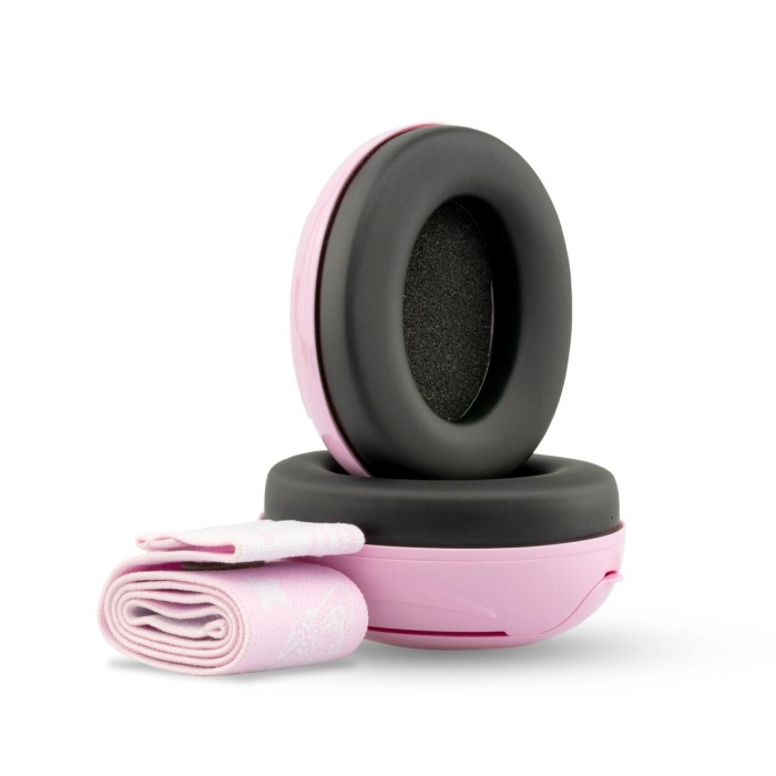 Casti antifonice pentru bebelusi, ofera protectie auditiva de la 0+ luni, 2 bentite reglabile, SNR 25, roz, SCHALLWERK MINI+ Baby Pink [3]