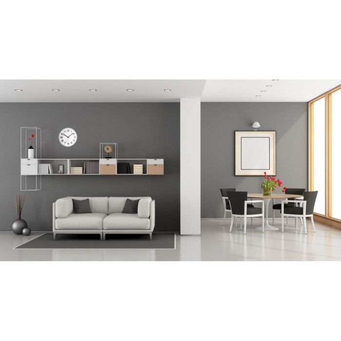 Ceas analog de perete, alb cu argintiu, cifre mari, TFA 60.3017 [5]