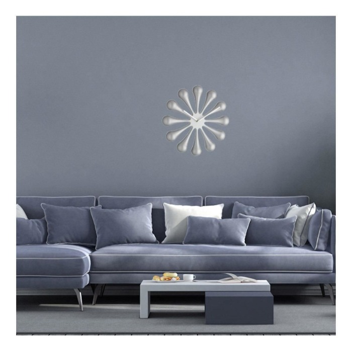 Ceas de perete analog, creat de designer, model ASTRO, argintiu metalic mat, TFA 60.3008 [4]