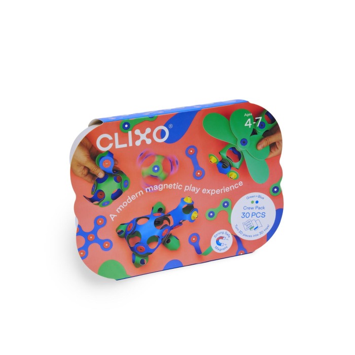 Clixo® joc magnetic de construit - Crew Albastru & Verde (30 piese) [2]
