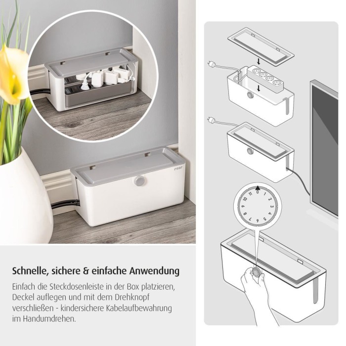 Cutie protectie cabluri, stechere si prelungitoare, Reer CableGuard 78020 [12]