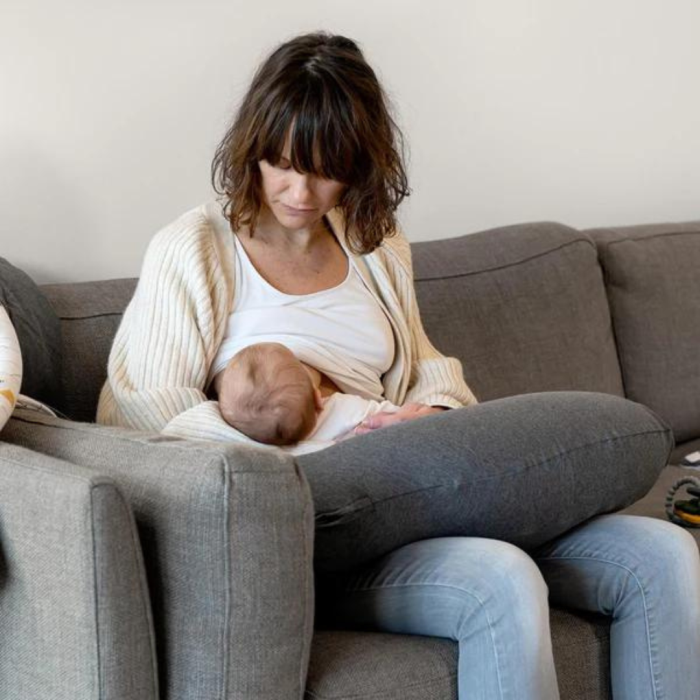 Doomoo - Perna mare pentru gravide si bebelusi 3 in 1, bumbac organic Buddy Chine Anthracite [8]