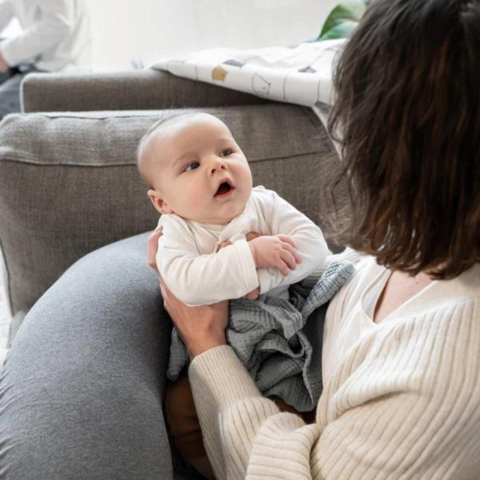 Doomoo - Perna mare pentru gravide si bebelusi 3 in 1, bumbac organic Buddy Chine Anthracite [2]