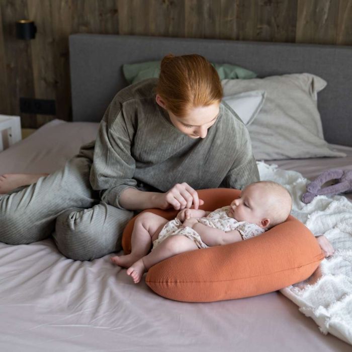 Doomoo - Perna pentru alaptat 2 in 1 Softy Tetra Jersay Terracotta [4]