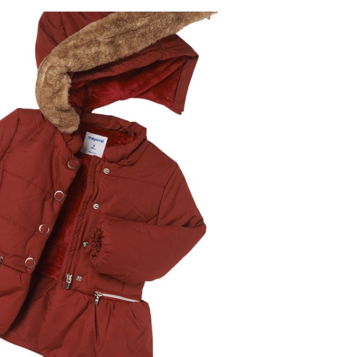 Geaca matlasata Cramiziu cu blanita ECOFRIENDS - Mayoral  8 ani [3]