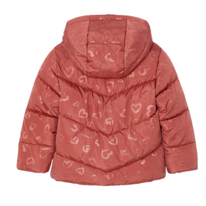 Geaca matlasata Cramiziu cu Inimioare ECOFRIENDS - Mayoral  8 ani [3]