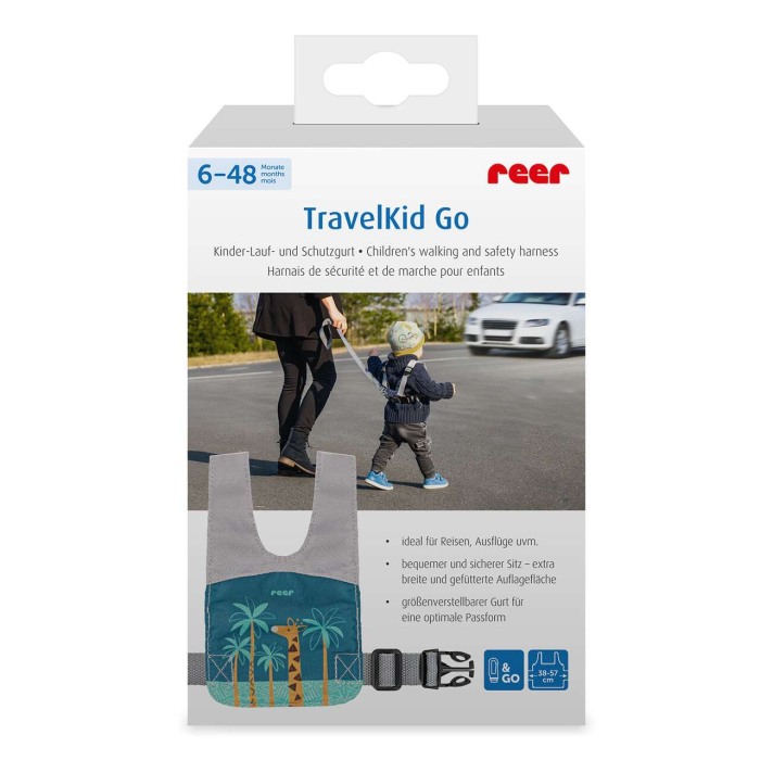 Ham de siguranta si mers pentru bebelusi, reglabil, cu frau de ghidare detasabil, Reer Travelkid Go 53132 [2]