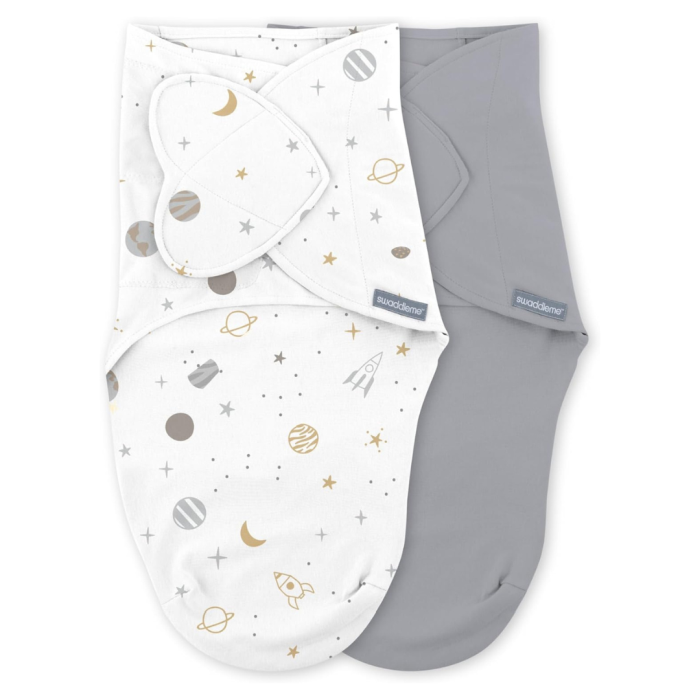 Ingenuity - Set 2 sisteme de infasare Swaddle Me 0-3 luni, colectia Monogram, Sunset Space [3]