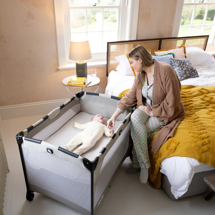 Joie - Patut pliant Commuter Change Gray Marble, cu cosulet detasabil inclus [4]