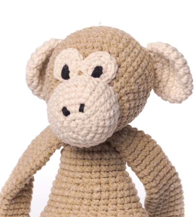Jucarie crosetata manual - Cimpanzeul Manu - maro deschis - Maimutzeria Tiarra [4]