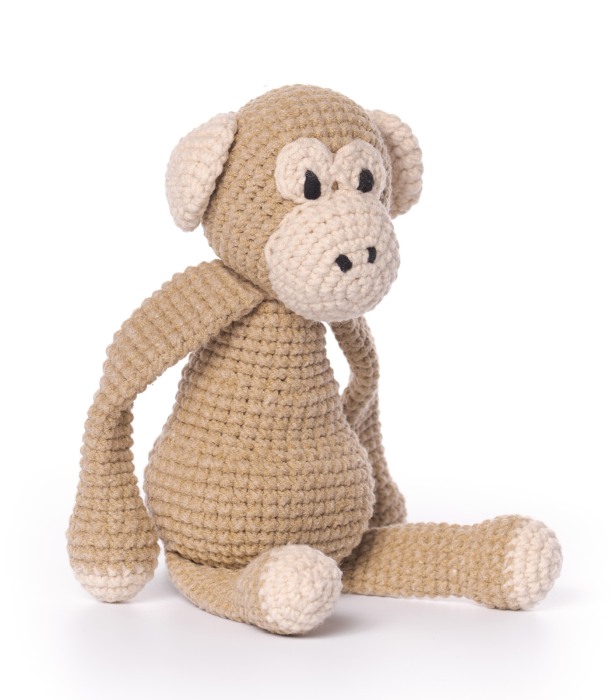 Jucarie crosetata manual - Cimpanzeul Manu - maro deschis - Maimutzeria Tiarra [2]