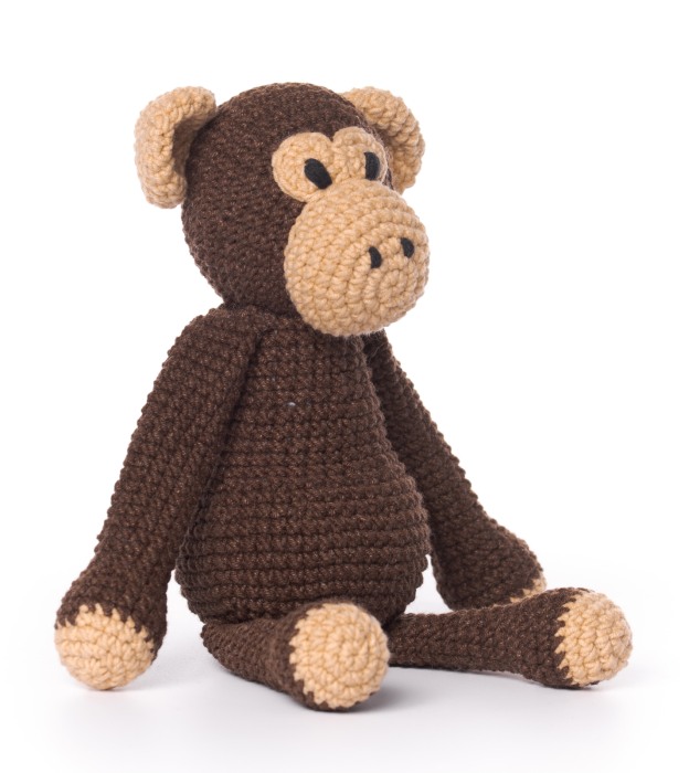 Jucarie crosetata manual - Cimpanzeul Manu - maro inchis - Maimutzeria Tiarra [2]