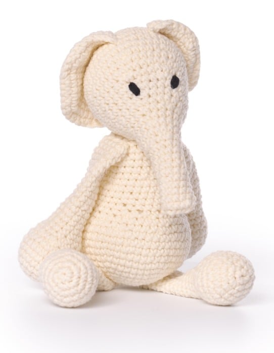 Jucarie crosetata manual - Elefantul Marion - alb - Maimutzeria Tiarra [2]