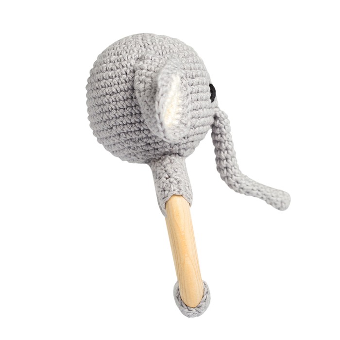 Jucarie crosetata manual pentru dentitie - Elefant - gri - Maimutzeria Tiarra [3]