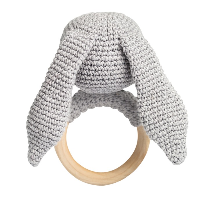 Jucarie crosetata manual pentru dentitie - Iepure - gri - Maimutzeria Tiarra [2]