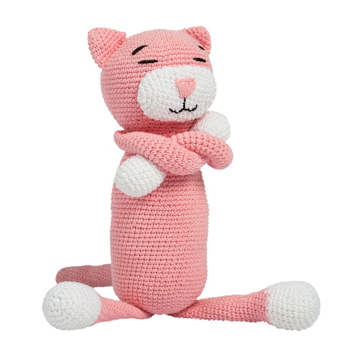 Jucarie crosetata manual - Pisica Mity Somnorici - Roz - Maimutzeria Tiarra [2]