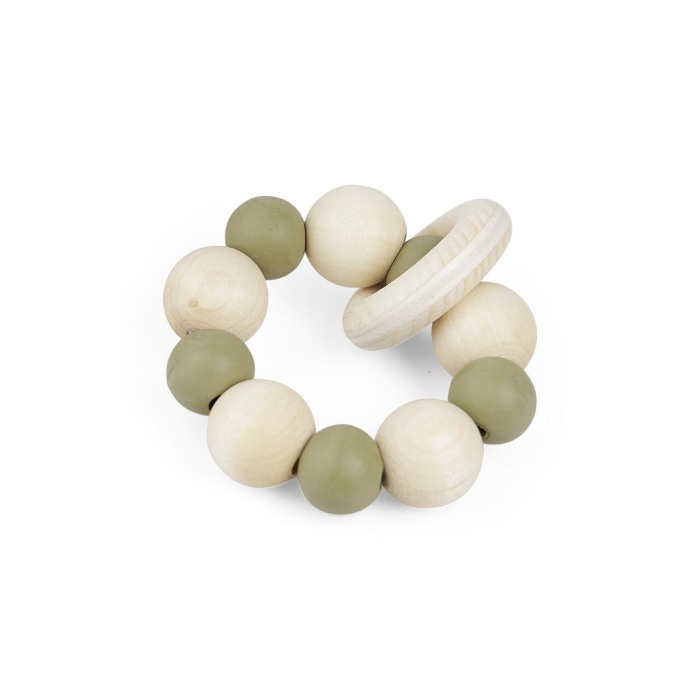 Jucarie de apucare cu inele din lemn si margele din cauciuc natural, Gruenspecht 694-V1 [5]