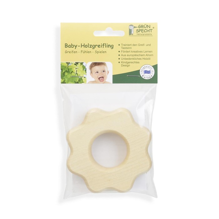 Jucarie de apucare din lemn de artar, forma floare, Gruenspecht 570-V5 [2]