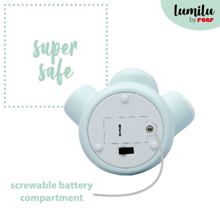 Lampa de veghe cu LED, forma rinocer, albastra, Lumilu Mini Zoo Rhino, Reer 52343 [6]