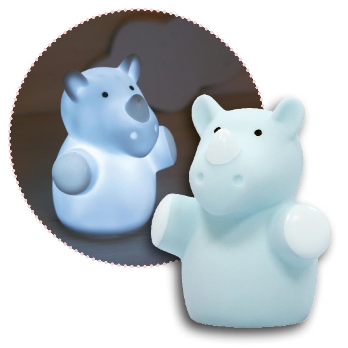Lampa de veghe cu LED, forma rinocer, albastra, Lumilu Mini Zoo Rhino, Reer 52343 [2]
