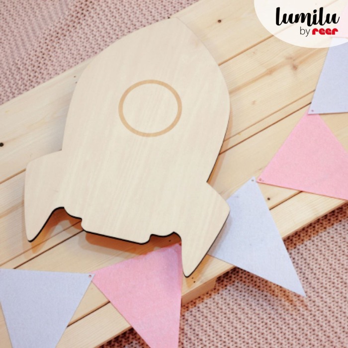 Lampa de veghe de perete, cu led, lumina reglabila si oprire cronometrata, forma racheta, Lumilu Silhouette Rocket, Reer 52157 [4]