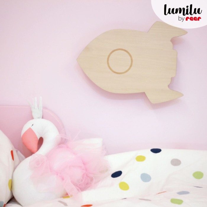 Lampa de veghe de perete, cu led, lumina reglabila si oprire cronometrata, forma racheta, Lumilu Silhouette Rocket, Reer 52157 [5]