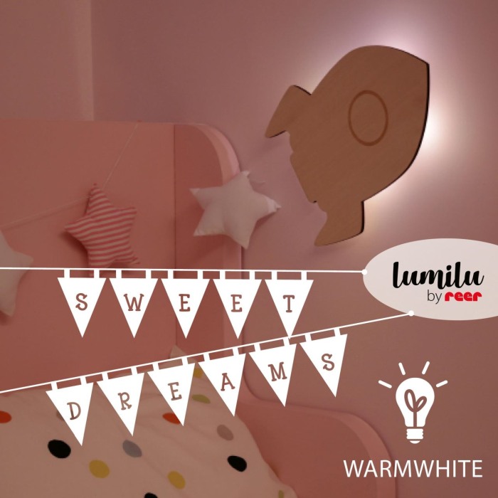 Lampa de veghe de perete, cu led, lumina reglabila si oprire cronometrata, forma racheta, Lumilu Silhouette Rocket, Reer 52157 [3]