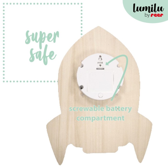 Lampa de veghe de perete, cu led, lumina reglabila si oprire cronometrata, forma racheta, Lumilu Silhouette Rocket, Reer 52157 [6]