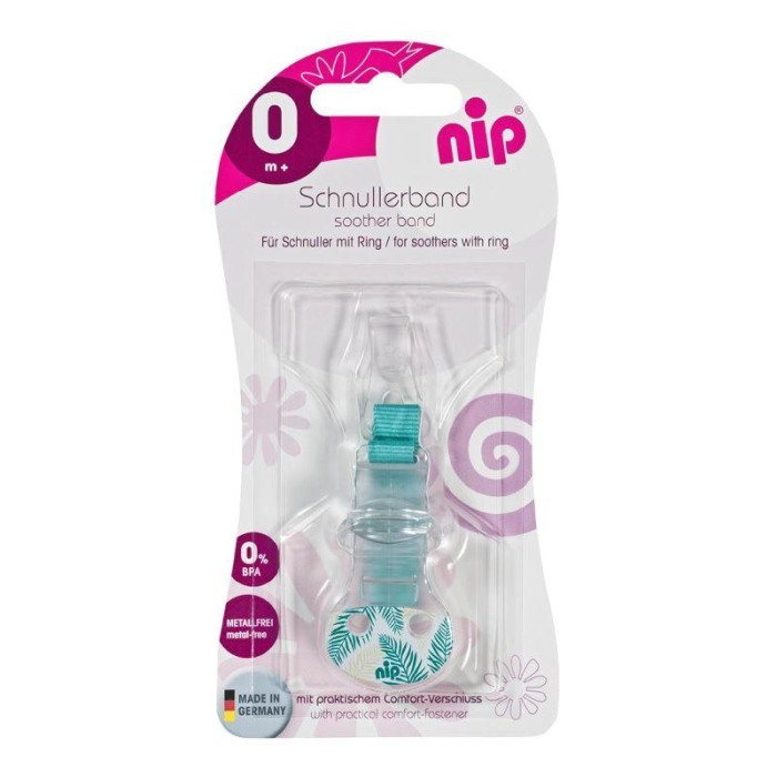 Lant cu carlig de prindere pentru suzete, banda textila, 0+ luni, nip 38375, albastru [2]