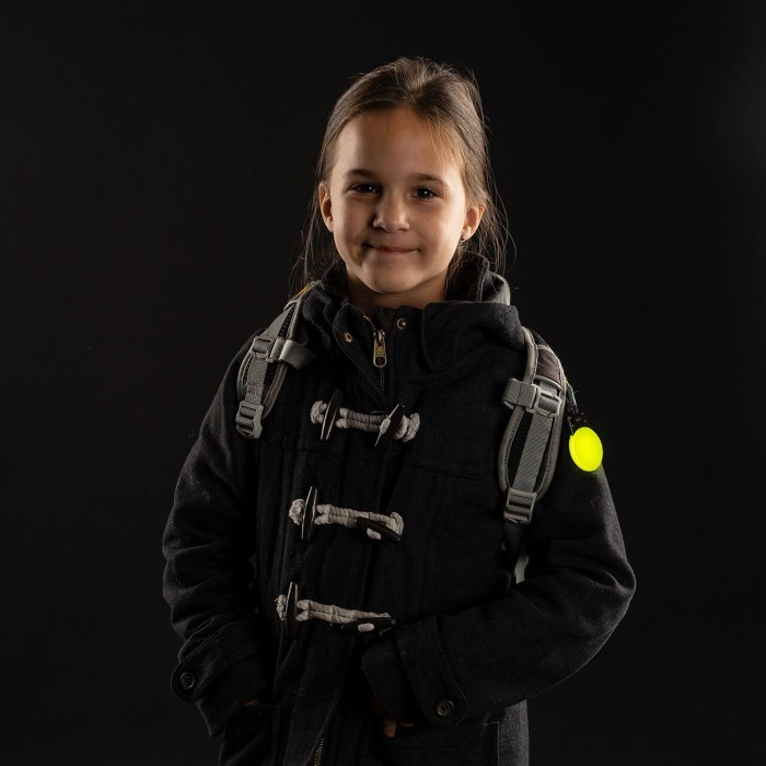 Lumina de siguranta LED reflectorizanta cu semnalizare intermitenta, verde fluorescent, cu carabina de agatare, Reer Light&Go 53253 [4]