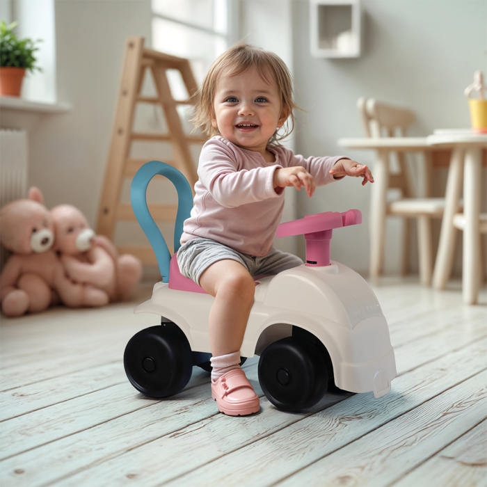 Masina fara pedale Foot to Floor - Alb& roz [2]