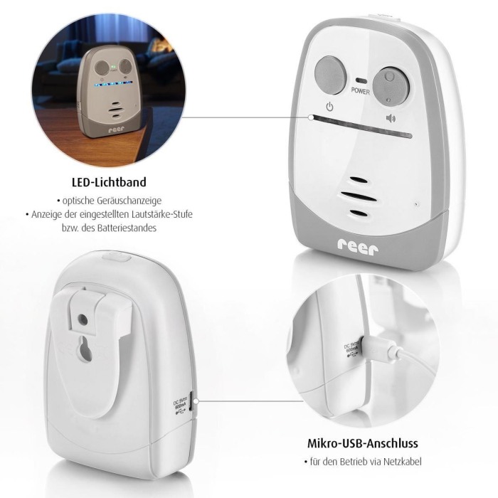 Monitor audio digital pentru bebelusi Nova, functie Vox, distanta 450 m, Reer 50140 [7]