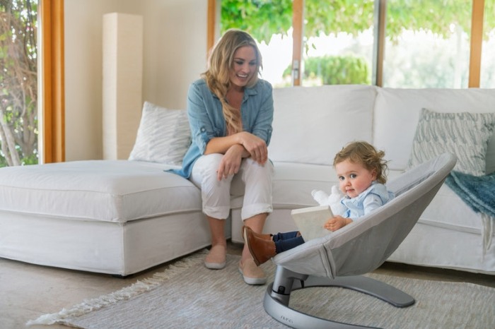 Nuna - Sezlong Leaf Grow Granite cu bara de jucarii inclusa [3]