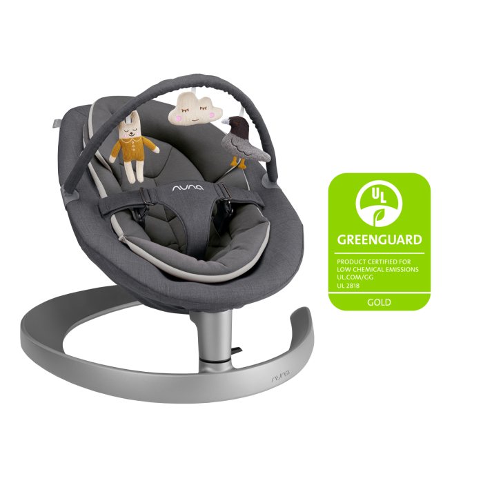 Nuna - Sezlong Leaf Grow Granite cu bara de jucarii inclusa [4]