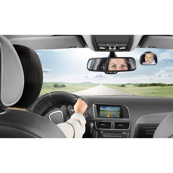 Oglinda de siguranta auto cu LED pentru monitorizare bebelusi, prindere pe tetiera, Reer BabyView 86101 [2]