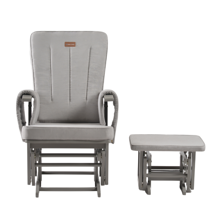 ONINO - Fotoliu reglabill pentru alaptare, cu suport de picioare inclus, CALM.me Classic, Pearl Gray [7]