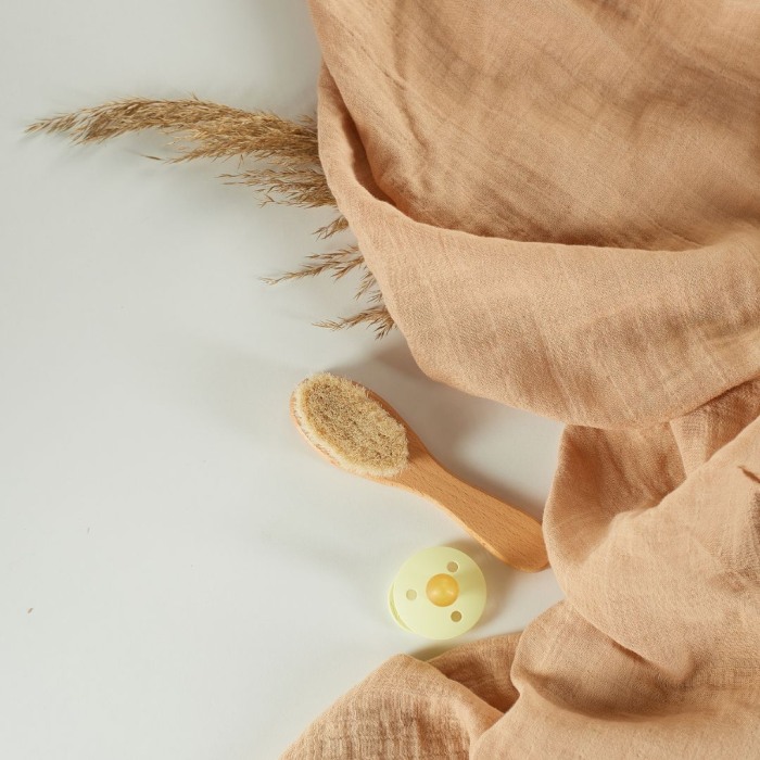 ONINO - Muselina multifunctionala din bumbac 100% organic, HUG.me, Oatmeal Beige, x1 bucata, 120 x 120 cm, certificata GOTS [7]