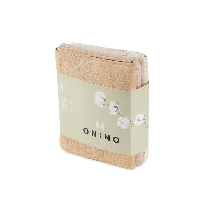 ONINO - Muselina multifunctionala din bumbac 100% organic, HUG.me, Pure Bloom, x3 bucati, 60 x 60 cm, certificata GOTS [5]