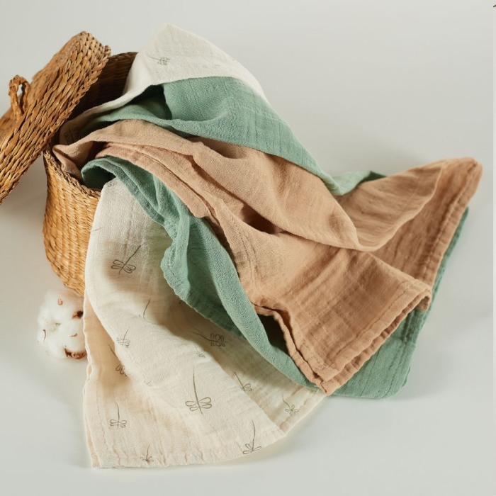 ONINO - Muselina multifunctionala din bumbac 100% organic, HUG.me, Pure Nature, x3 bucati, 60 x 60 cm, certificata GOTS [8]