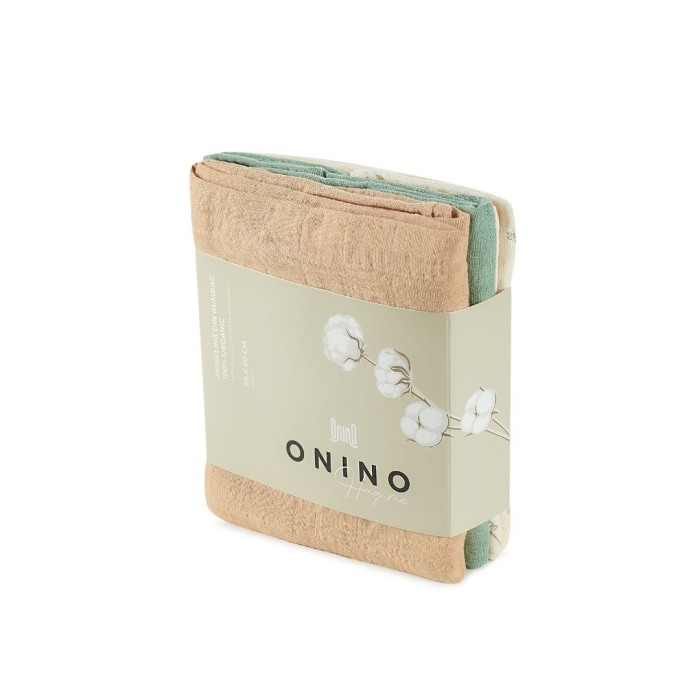 ONINO - Muselina multifunctionala din bumbac 100% organic, HUG.me, Pure Nature, x3 bucati, 60 x 60 cm, certificata GOTS [9]