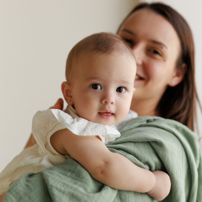 ONINO - Muselina multifunctionala din bumbac 100% organic, HUG.me, Serene Green, x1 bucata, 120 x 120 cm, certificata GOTS [9]