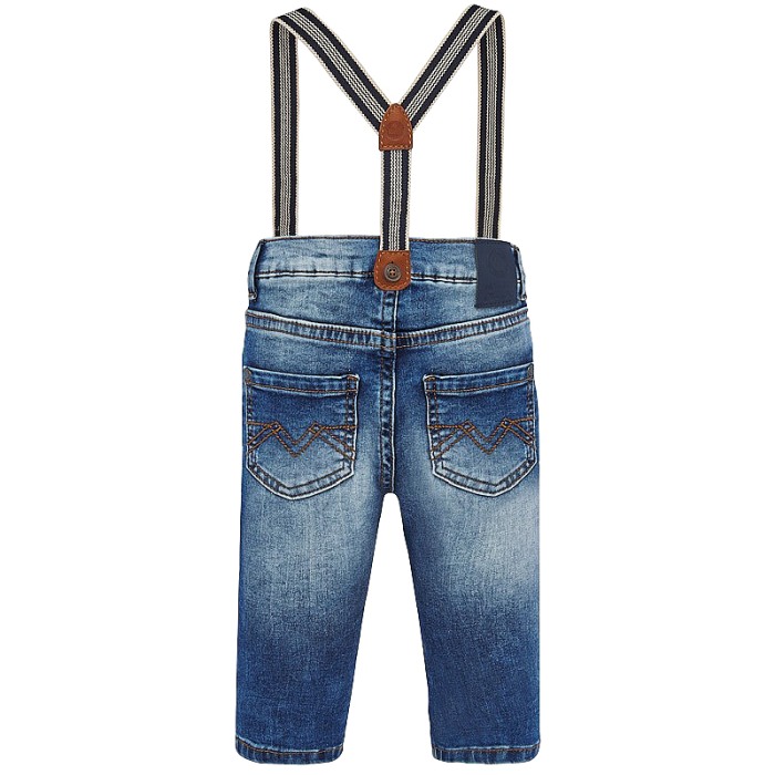 Pantaloni lungi denim cu bretele 18 luni [2]