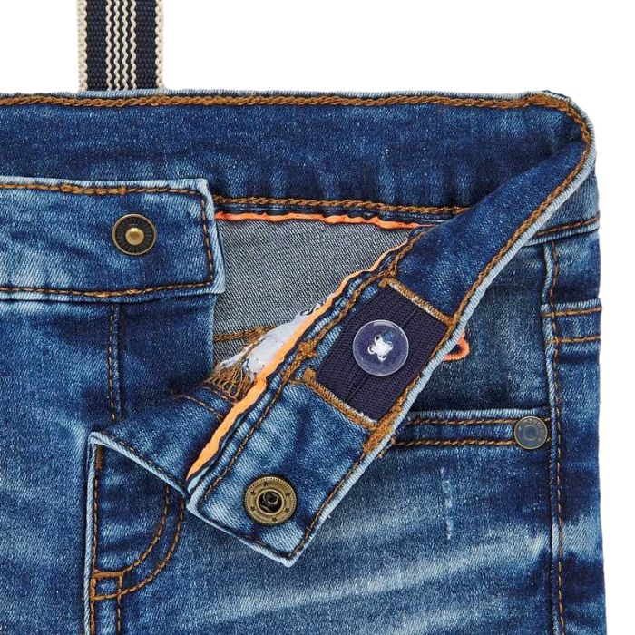 Pantaloni lungi denim cu bretele 18 luni [4]