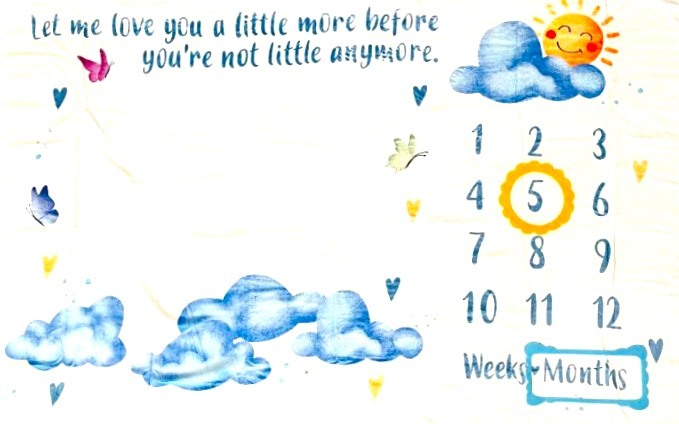 Paturica milestone plusata pentru fotografii memorabile Norisori cu 2 rame colorate [3]