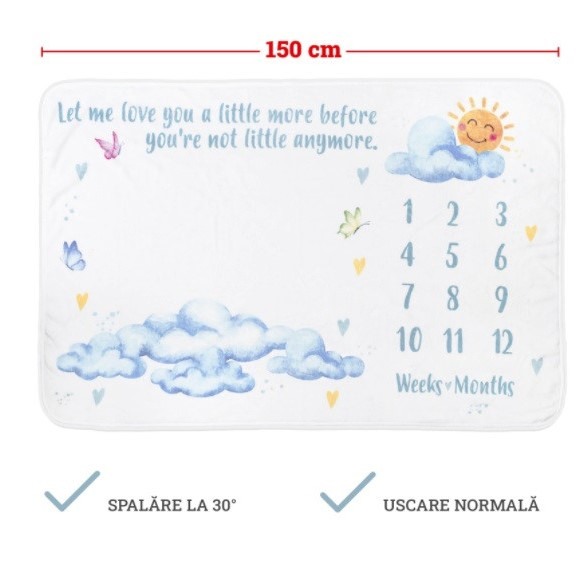 Paturica milestone plusata pentru fotografii memorabile Norisori cu 2 rame colorate [1]