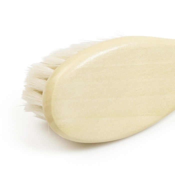 Perie pentru bebelusi, cu par natural de capra si maner din lemn, Grunspecht 520 [4]
