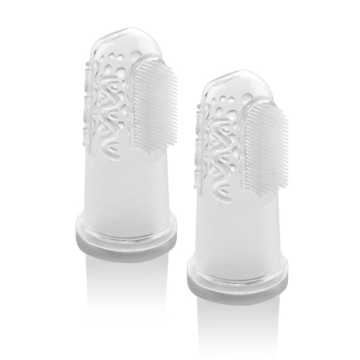 Periuta de dinti din silicon pentru folosire pe deget, 2 bucati,  REER 79249 [12]