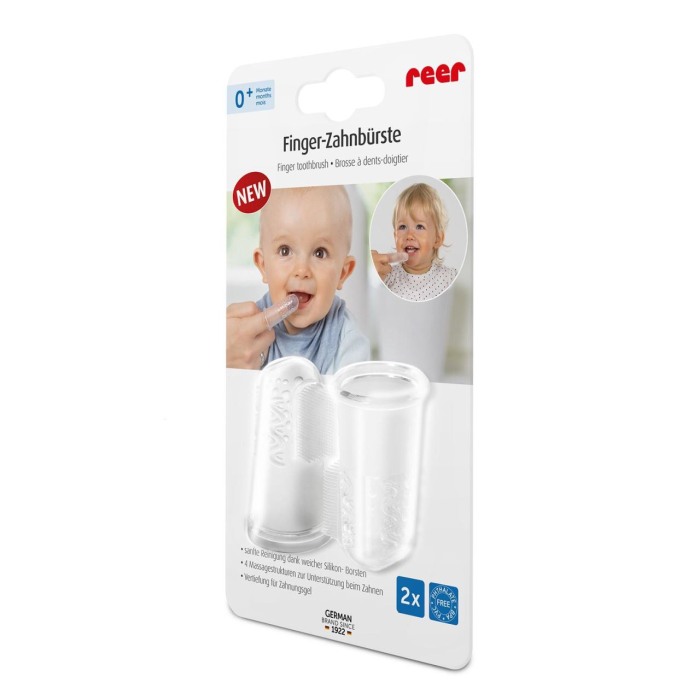 Periuta de dinti din silicon pentru folosire pe deget, 2 bucati,  REER 79249 [2]